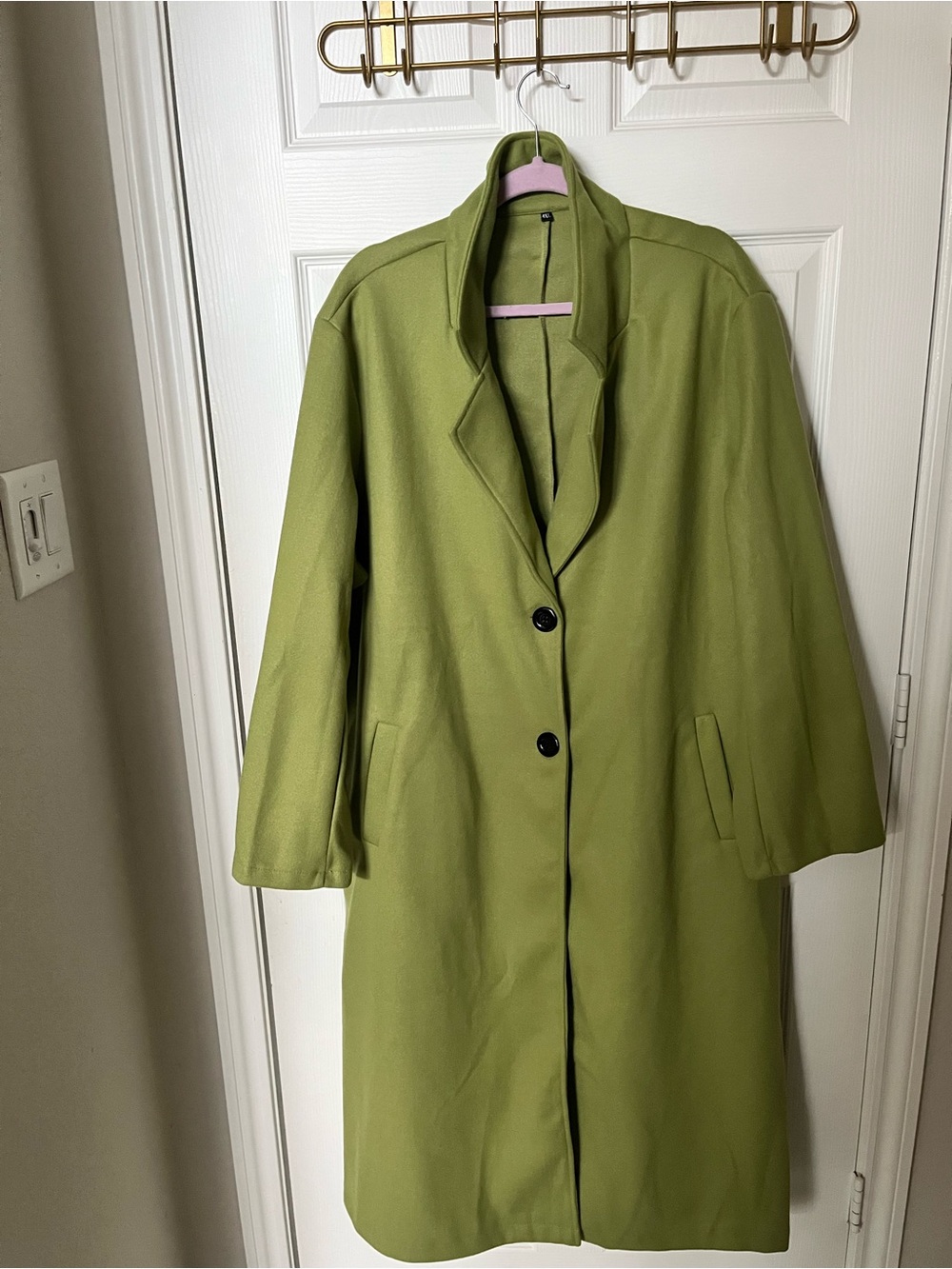 Women’s Olive Green Knee-Length Fall Coat